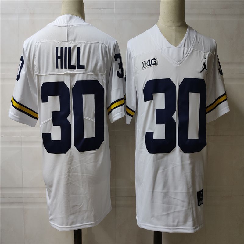Men Michigan Wolverines #30 Hill White 2025 NCAA Jersey->ncaa teams->NCAA Jersey